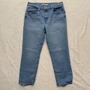 Levi's Jeans Womens Light Blue 724 High Rise Straight Crop Denim Pants